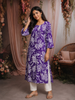 Purple Floral Printed Design Cotton Kurti