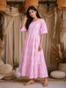 Baby Pink Ikat Printed Design Cotton Kurti