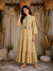 Mustard Yellow Kurti Enhanced with Floral Prints