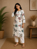 White Multicolor Floral Printed Design Cotton Kurti
