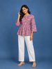 Purple Floral Printed Cotton Kurti Top