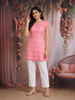 Pink Abstract Printed Design Cotton Kurti