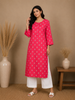 Red Paisley Printed Cotton Rayon Kurti