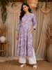 Lavender Leaf Printed Design Cotton Kurti