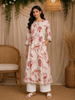 Ivory Floral Printed Design Cotton Kurti