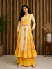 Yellow Long Kurti Enhanced with Floral Prints