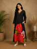 Black Floral Printed Rayon Kurti