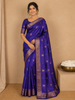 Blue Peacock Motifs pure Kanchipuram Silk Saree