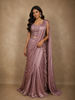 Light Purple Floral Sequins and Beads Embroidered Design Space Silk Lehenga with Drapped Dupatta