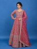 Pink Floral Designed Anarkali Georgette Gown