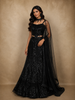 Black Sequins Embellished Net Party Wear Lehenga with Dupatta