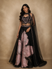 Black Floral Sequins and Beads Embroidered Design Net Party wear Lehenga