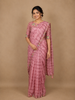 Dusty Rose Pink Checked Design Organza Saree