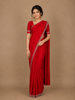 Red Satin Fancy Saree with Designed Border