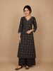 Black Floral Designed Cotton Salwar Suit
