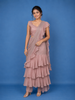 Pink Floral Designs Net Ready To Wear Saree with Designer Blouse
