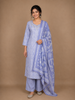 Blue Floral Design Printed Cotton Salwar Suit