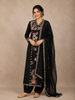 Black Floral Design Cotton Salwar Suit