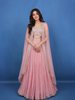 Blush Pink Mirror with Sequin Embellishments Georgette Skirt Top