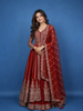 Red Floral Embroidered Tissue Silk Lehenga With Dupatta