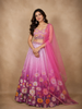 Vinbrant Rose Pink Floral Sequins and Beads Embroidered Design Sequins Bridesmaid Lehenga with Dupatta