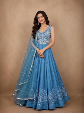 Blue Lehenga | Diadem Blue Lehenga | Diadem