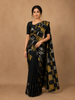 Black Geometric Woven Pure Kanchipuram Silk Saree with Zari Work