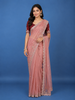 Light Pink Floral Embroidered Design Tissue Saree