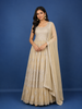 Beige Floral Designed Anarkali Georgette Gown