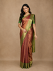Reddish Maroon Geometric Design Semi Tissue Silk Saree