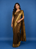 Antique Gold Woven Floral Design Zari Border Silk Saree