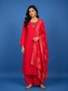 Red Sequins Designed Georgette Salwar Suit