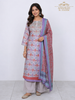 Lavender Straight Cut Salwar Suit Adorned in Embroideries and Prints with Dupatta and Pant