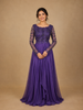 Purple Net Embroidered Designed Indowestern Lehenga