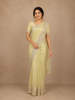 Pastel Yellow Embellished Design Organza Saree