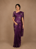 Purple Deer Motif Tussar Silk Saree