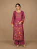Pink Floral Designed Semi Silk Salwar Suit