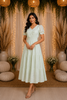 Light Green Cotton with Pastel Stripes Pattern Gown