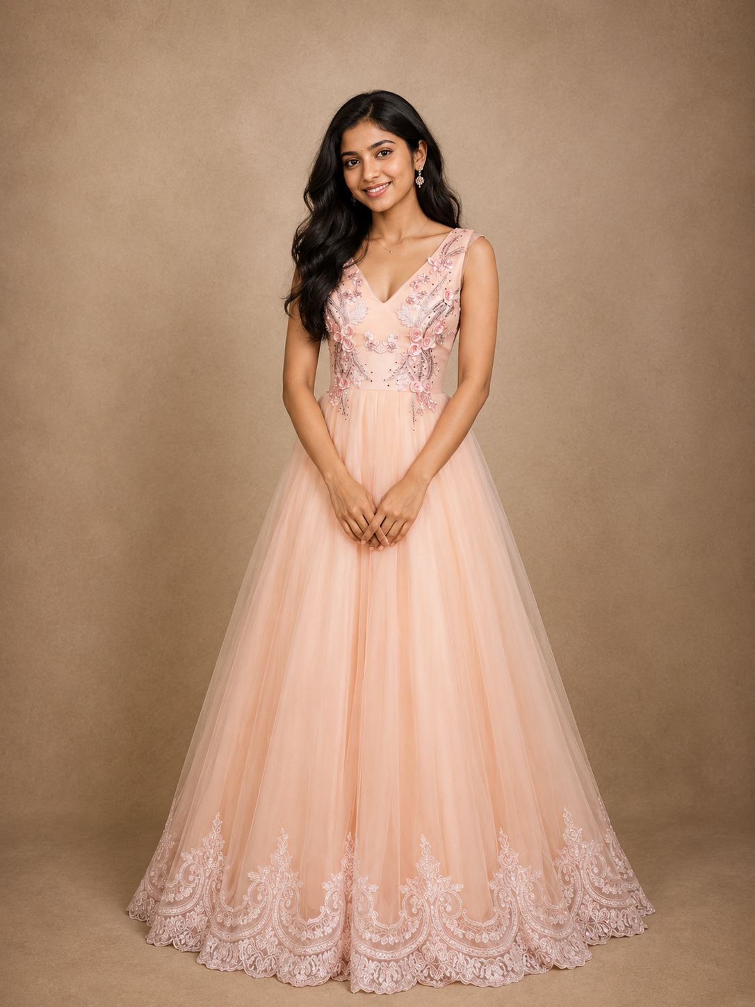 peach colour party wear dress Indian Party Wear Dress For Women, Peach Ethnic Motifs Embroidered Sleeveless Kurta With Palazzos, Indian Wedding Dress, Anarkali Gown Dress