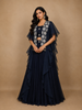 Dark Green Floral and Cowrie Shell Designed Crepe Bridesmaids Lehenga