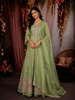 Leaf Green Heavy Sequins and Beads Embroidered Design Tissue Silk Mastani Lehenga with Dupatta