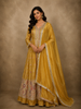 Mustard Yellow Heavy Sequins and Beads Embroidered Design Tissue Silk Mastani Lehenga with Dupatta