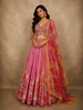 Soft Blush Pink Floral Sequins and Beads Embroidered Design Net Fancy Lehenga With Net Dupatta
