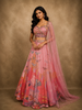 Soft Blush Pink Floral Sequins and Beads Embroidered Design Net Fancy Lehenga With Net Dupatta