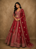 Queen Pink Floral Sequins and Zari Embroidered Design Banarasi Silk Lehenga with Dupatta