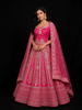 Pink Semi Stitched Lehenga Embellished with Sequins and Stone Design with Dupatta