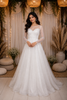 White Net Glitter Wedding Gown