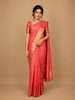 Pink Geometric Woven Pure Kanchipuram Silk Saree with Zari Border