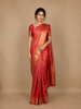 Light Pink Floral Woven Pure Kanchipuram Silk Saree With Zari Border