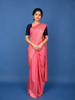 Rose Pink Solid Design Woven Pure Kanchipuram Silk Saree